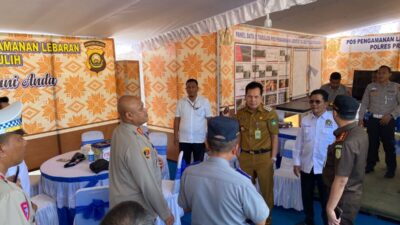 Kapolres Prabumulih, Wako, Forkompinda Keliling Tinjau Posko Lebaran Idul Fitri 2023