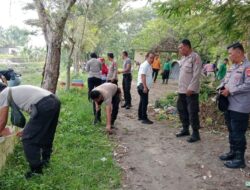 Bersihkan Sampah Bersama Masyarakat, Ini Dilakukan Polsek Prabumulih Timur