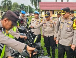 Terima Hibah Pemkot, Kapolres Prabumulih Serahkan 9 Sepeda Motor Bagi Babin