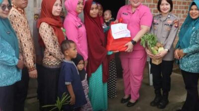 Bakti Kesehatan, Bhayangkari Polres Prabumulih Sambangi Balita Stunting, Dukungan Program Pemkot