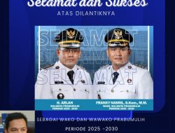 Bagian Umum Setda Prabumulih Mengucapkan Selamat Atas Dilantiknya Cak Arlan dan Bang Franky Sebagai Wako dan Wawako Prabumulih Periode 2025 – 2030