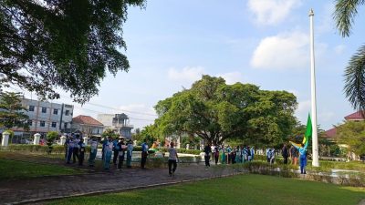 Capaskibraka Prabumulih 2025 Mulai Latihan Pengibaran Bendera di Rumdin Wako