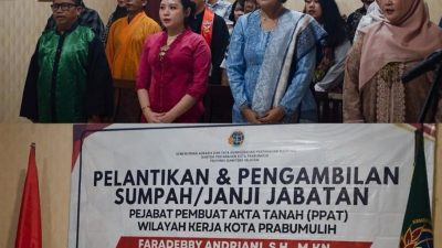 Tiga PPAT Baru Resmi Dilantik Kakantah Prabumulih