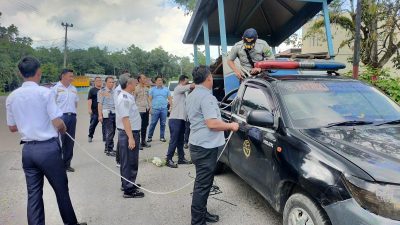 Tindak Lanjuti Video Viral Pungli, Polsek Prabumulih Barat Bongkar Pos Dishub di Sekitar Tugu Nanas