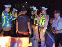 Satlantas Polres Prabumulih Tutup Total Jalan Tanggamus Pasca Jembatan Roboh