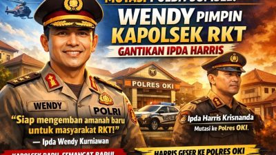 Mutasi Polda Sumsel: Ipda Harris Krisnanda Geser ke Polres OKI, Ipda Wendy Kurniawan Resmi Jabat Kapolsek RKT