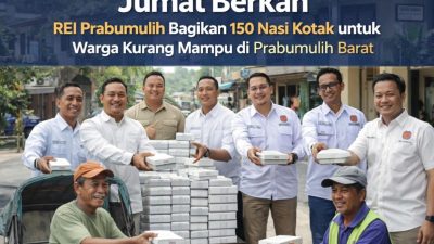 Jumat Berkah, REI Prabumulih Bagikan 150 Nasi Kotak untuk Warga Kurang Mampu di Prabumulih Barat