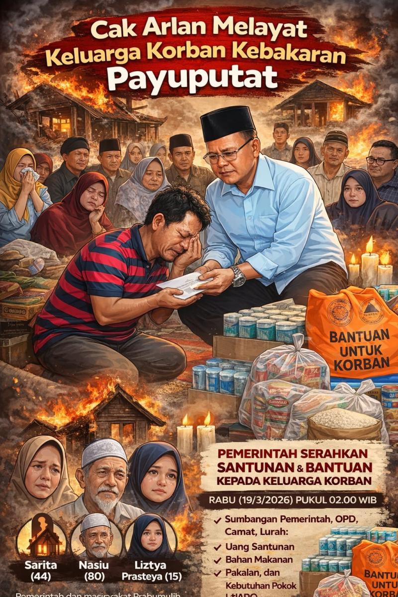 Cak Arlan Melayat dan Serahkan Santunan kepada Keluarga Korban Kebakaran  Payuputat - FAJARSUMSEL.COM