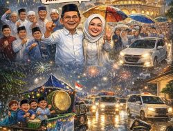 Ribuan Warga Tetap Semarak Ikuti Pawai Takbiran Meski Diguyur Hujan di Muara Enim