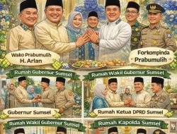 Lebaran Kedua, Wako dan Wawako Bersama Forkopimda Sambangi Rumah Gubernur Sumsel, Wagub, Ketua DPRD hingga Kapolda