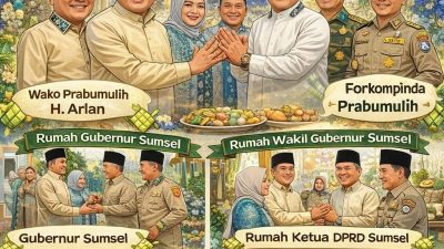 Lebaran Kedua, Wako dan Wawako Bersama Forkopimda Sambangi Rumah Gubernur Sumsel, Wagub, Ketua DPRD hingga Kapolda
