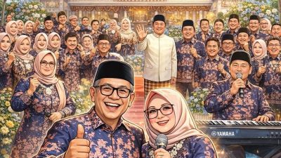 Kompak Berbatik Petule, Bupati Muara Enim Perkuat Silaturahmi dengan Pemprov Sumsel di Griya Agung