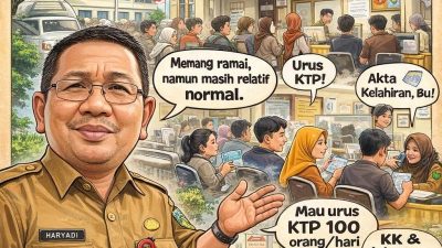 Usai Lebaran, Warga Ramai Urus Adminduk di Dukcapil Prabumulih, Aktivitas Masih Normal