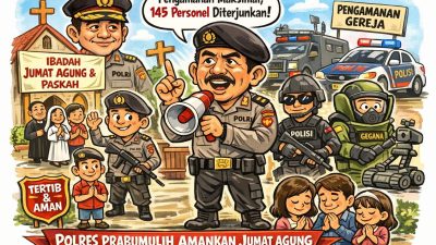 Pengamanan Jumat Agung, Polres Prabumulih Sebar Ratusan Personel