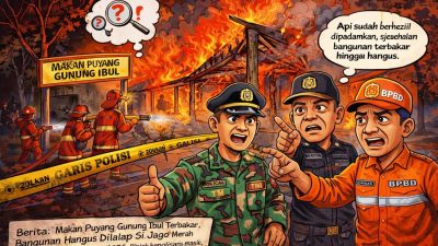 Makan Puyang Gunung Ibul Terbakar, Bangunan Hangus Dilalap Si Jago Merah