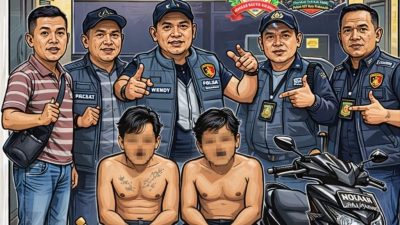 Bobol Pondok Kebun Durian, Dua Pelaku Curanmor Dibekuk Tim “Sunyi Senyap” Polsek RKT