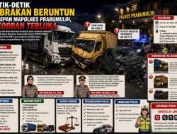 Detik-Detik Tabrakan Beruntun di Depan Mapolres Prabumulih, 3 Korban Terluka