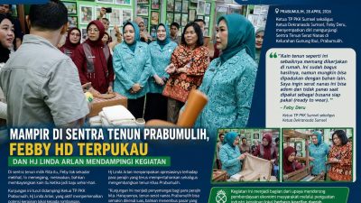 Mampir di Sentra Tenun Prabumulih, Febby HD Terpukau, Hj Linda Arlan Turut Mendampingi