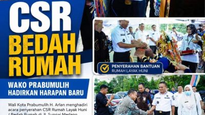 Wako Prabumulih Serahkan CSR Bedah Rumah, Hadirkan Harapan Baru bagi Warga Arimbi Jaya