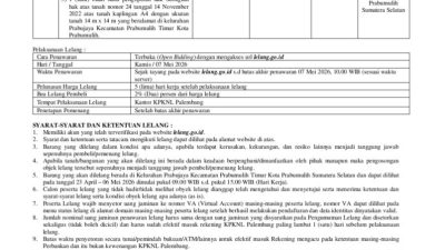 Kejari Prabumulih Lelang Tanah Rampasan, Harga Mulai Rp21 Jutaan