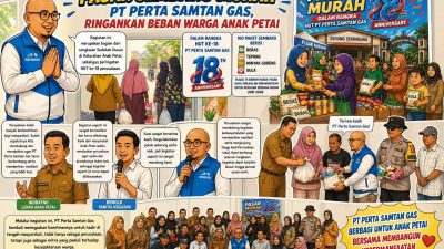Pasar Sembako Murah PT Perta Samtan Gas, Ringankan Beban Warga Anak Petai