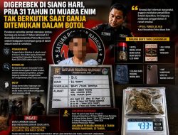 Pria 31 Tahun Ditangkap di Lawang Kidul, Simpan Ganja dalam Botol