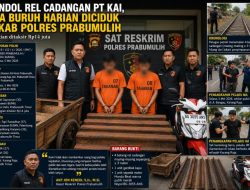 Gondol Rel Cadangan PT KAI, Dua Buruh Harian di Karang Raja Diciduk Tekab Polres Prabumulih