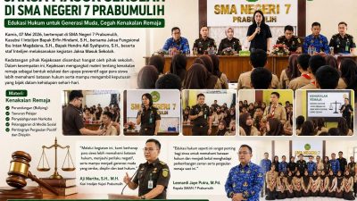 Jaksa Masuk Sekolah di SMAN 7 Prabumulih, Siswa Diberi Edukasi Bahaya Kenakalan Remaja