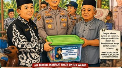 Bakti Religi Hari Bhayangkara ke-80, Polres Musi Rawas Resmikan Sumur Bor di Majelis Ta’lim Munzalan Mubarokah